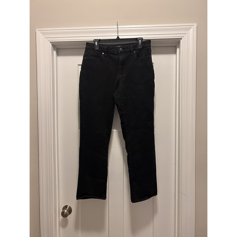 Lands' End Mid Rise Straight Black Jeans Size 10 Great Condition